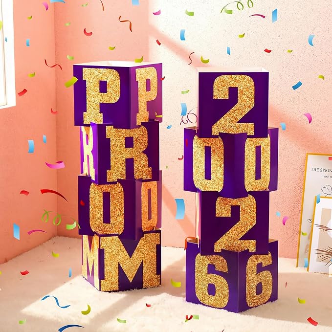 Queekay 8 Pcs Prom Column Standup Photo Booth Decorations 2026 Prom Backdrop - Image 4