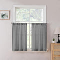 Tollpiz Linen Tier Curtains Rod Pocket Semi Sheer Short Kitchen Curtain Half by Tollpiz