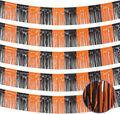 5 Pack 10 Feet Black Orange Foil Fringe Garland Tinsel Parade Float Fringe by Ohiyoo