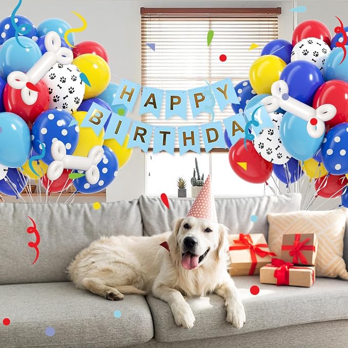60pcs 12inch Dog Balloons, Royal Blue, Light Blue - Image 6