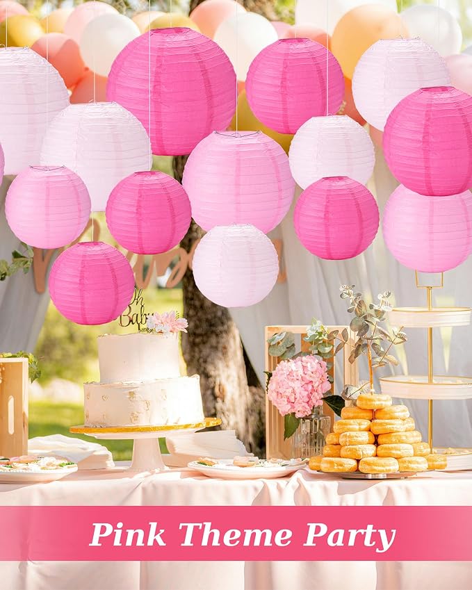 Treela 48 Pcs Paper Lanterns Party Decorations Chinese Lanterns Round Paper - Image 2