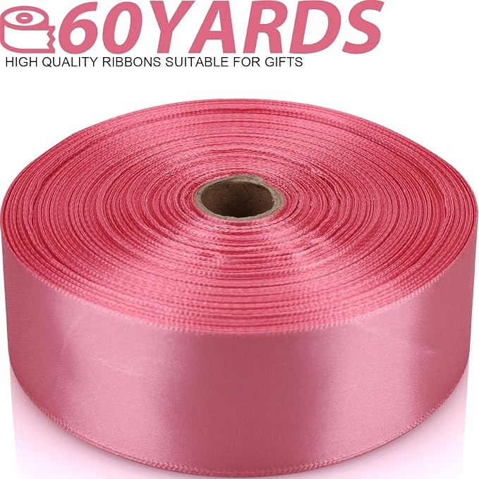 1-1/2 Inch 60 Yards Rose Gold Solid Satin Ribbon - Image 2