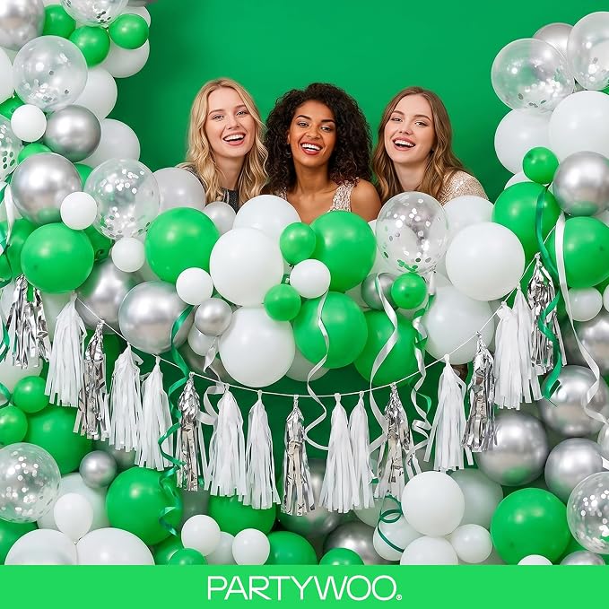 PartyWoo Green Balloons 140pcs Different Sizes of 18 12 10 5 Inch | Balloons - Image 5