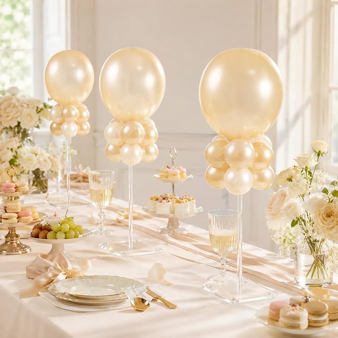 6-Pack Clear Acrylic Balloon Stand Kit, Adjustable Height 11.81–23.62 Inches - Image 6