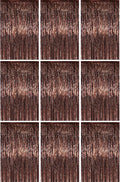 Voircoloria Brown Foil Fringe Backdrop Curtains, Birthday Party Decorations by Voircoloria