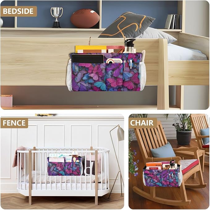 Bedside Caddy Metal Frame Hanging Organizer Bunk Bed Dorm Accessories Hook And - Image 8