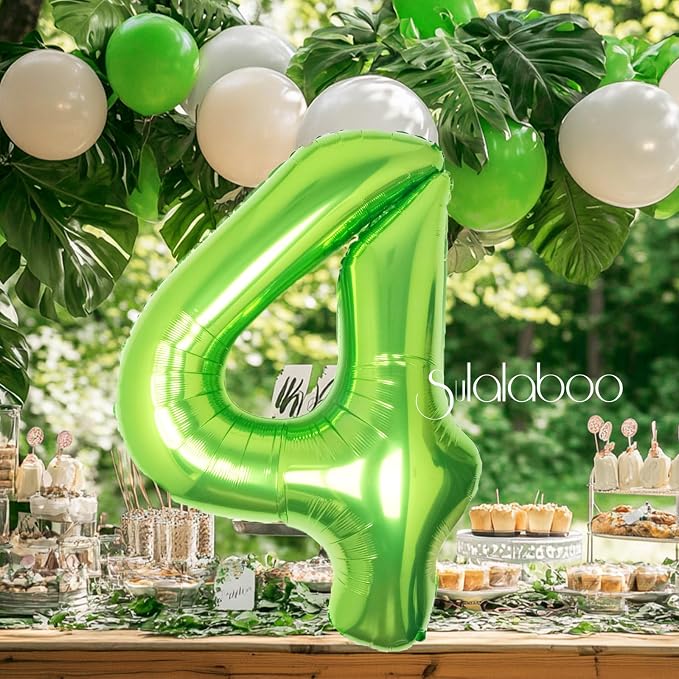 40 Inch Green Number 4 Balloon Lime Big Large Helium Number 0-9 | Giant Digital - Image 4
