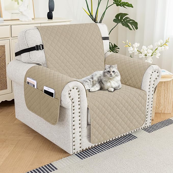 XINEAGE Quilted Chair Sofa Cover Waterproof Chair Covers by XINEAGE