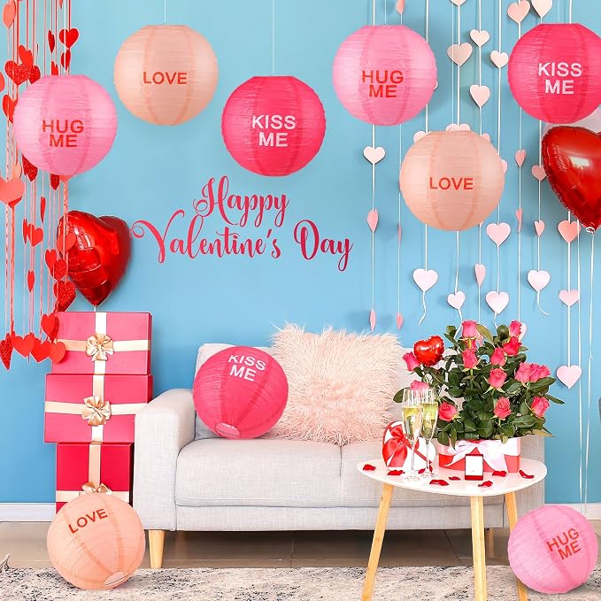 Panelee 12 Pcs Valentine's Day Party Decorations Paper Lanterns Conversation - Image 5