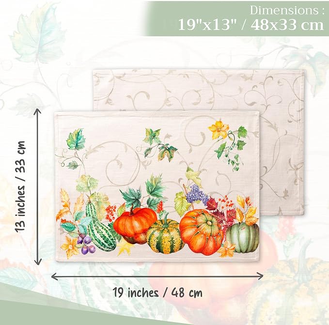 Maison d' Hermine Placemats Set of 4 Reusable 100% Cotton | Cloth Place Mats - Image 4