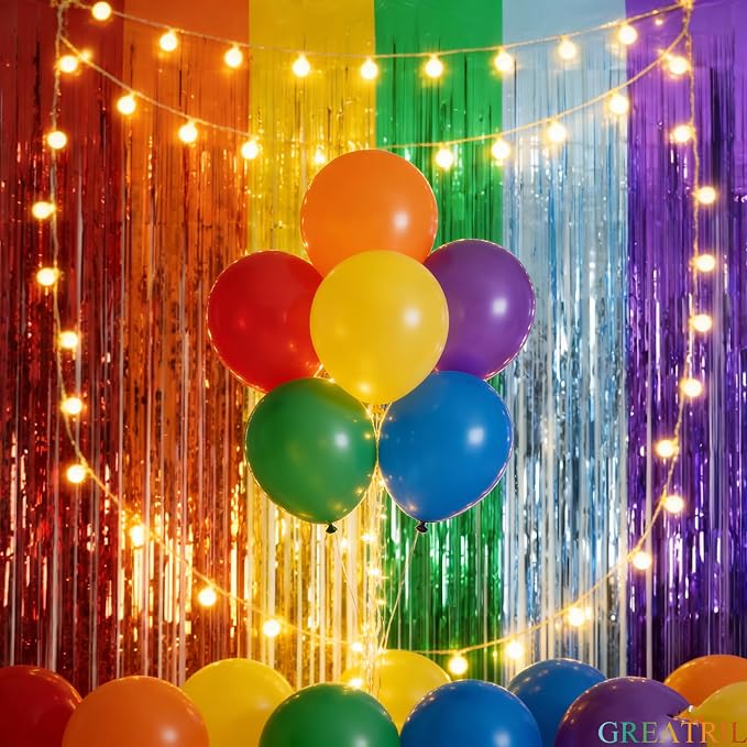 Rainbow Foil Fringe Curtains - Image 5