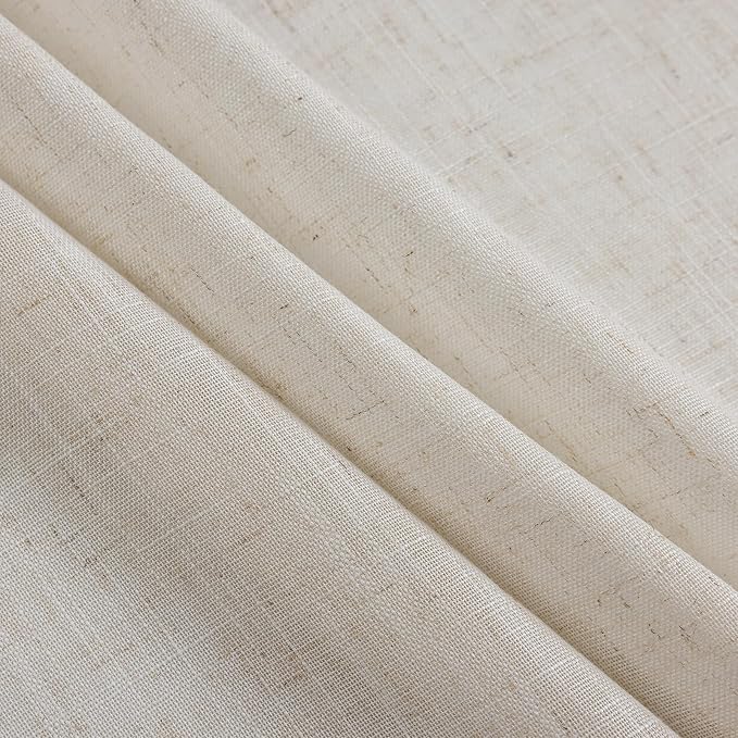 TERLYTEX Linen Ruffle Curtains for Living Room 58 x 72 Inch, 2 Panels | Rod - Image 7