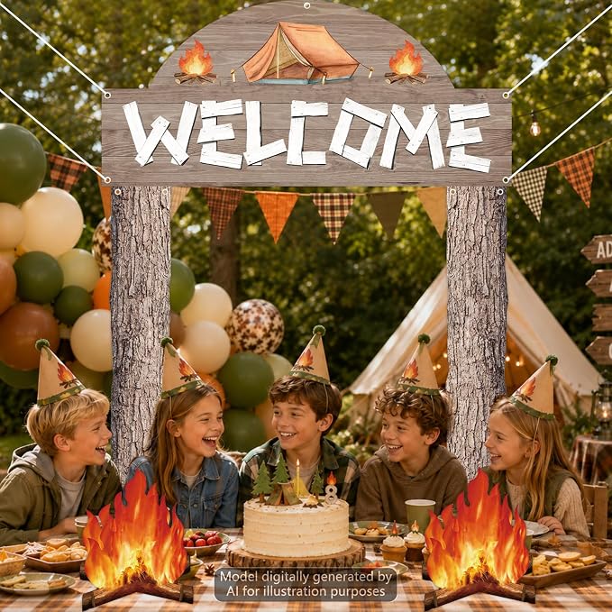 Wiooffen 7 PCS Camping Themed Party Decorations - Image 7