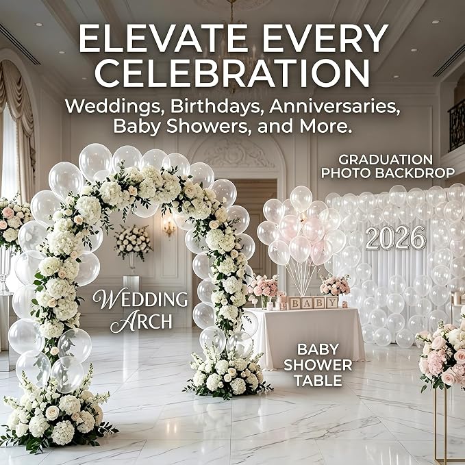40pcs Clear Balloons 12 Inch, Transparent Latex Balloons | Balloons - Image 6