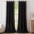 BULBUL Velvet Black Blackout Curtains 96 inch Long by ModernShinyVelvetCurtains