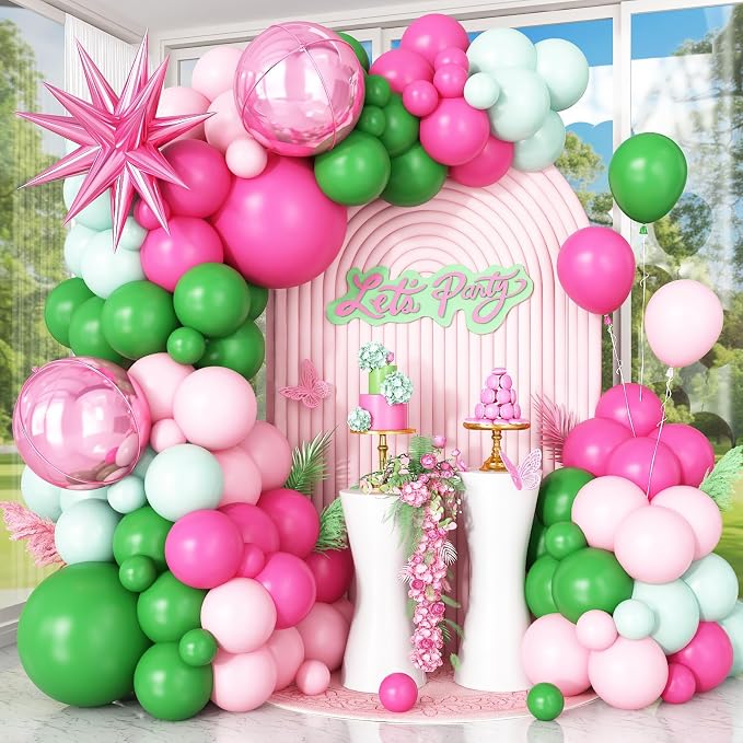 Pink Green Balloon Arch Garland Kit by Cledeco