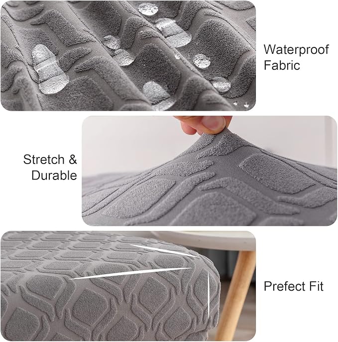 Waterproof Dining Chair Covers Set of 4 Parsons Chair Slipcovers | Double - Image 3