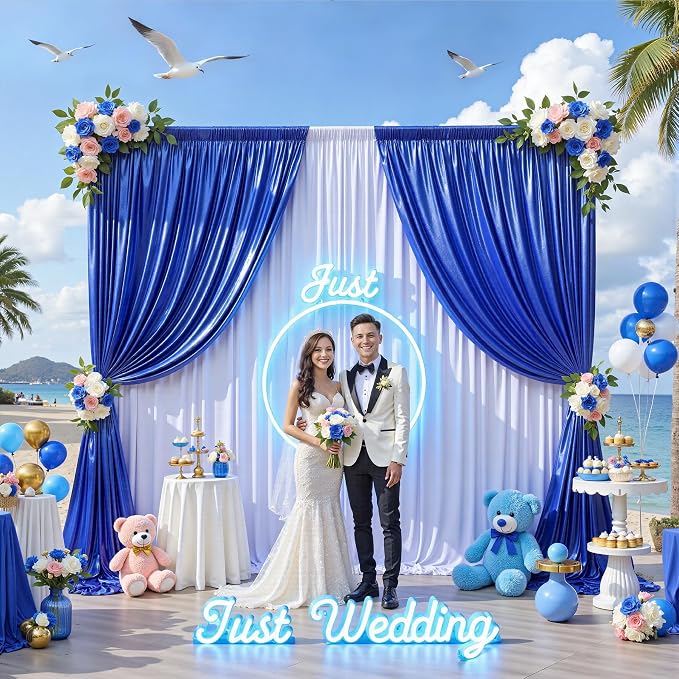 10x10FT Royal Blue Sequin Backdrop Curtain - Image 8