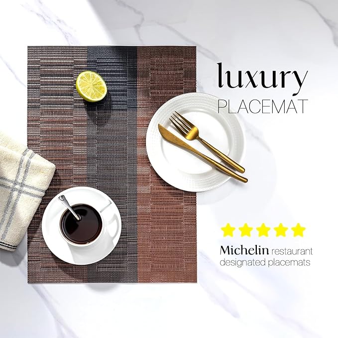 LEXMORE PlaceMats Set of 12 Vinyl/Plastic Woven Place Mats - Image 2