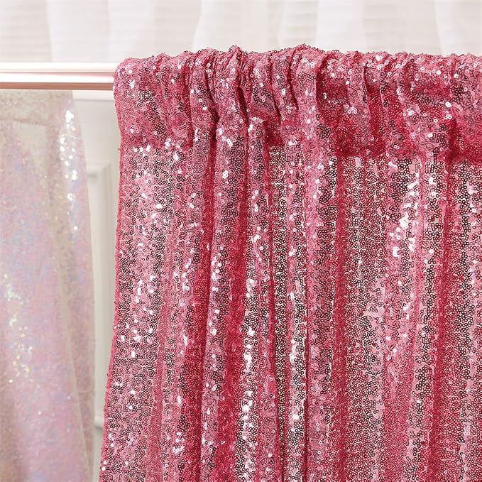 Eternal Beauty Fuchsia Pink 3mm Sequin Backdrop 10x10 Ft - Image 8