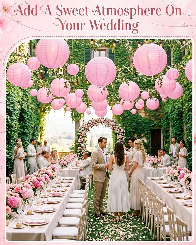 Treela 48 Pcs Paper Lanterns Party Decorations Chinese Round Paper Decor - Image 4