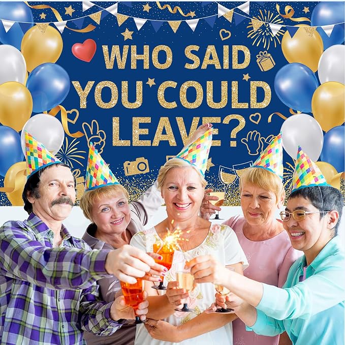 Blue Gold Who Said You Could Leave Backdrop Banner Photography Background - Image 4
