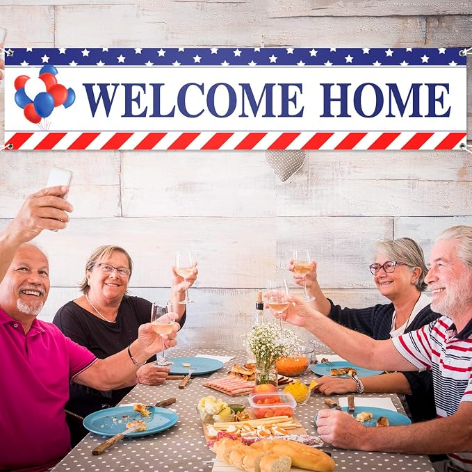 Blulu Welcome Home Banner Decoration 71 x 15.7 Inches Large Welcome Back Home - Image 6