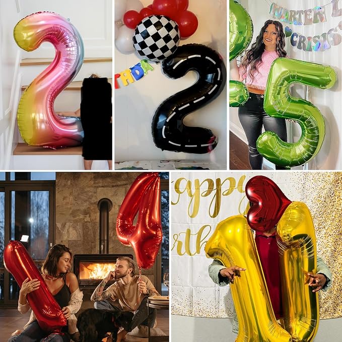 40 inch Number Balloon 0-9 Red Large Number 2 Balloons, Digital Balloons - Image 7