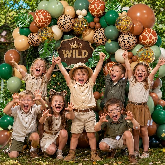 Jungle Safari Balloons Arch Garland Kit 166Pcs - Image 6
