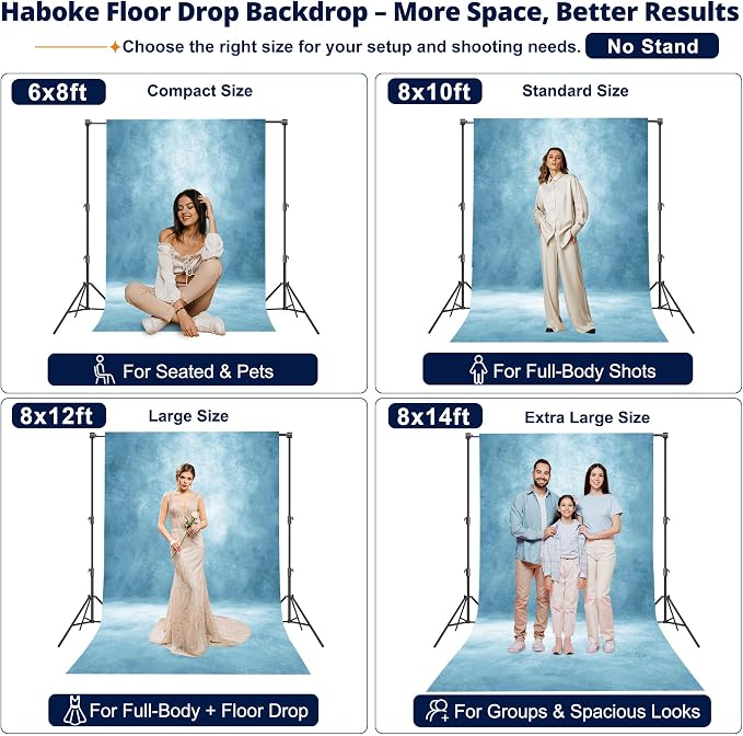 Abstract Photography Backdrop for Photoshoot 8x12ft, Light Blue, No Stand | - Image 2