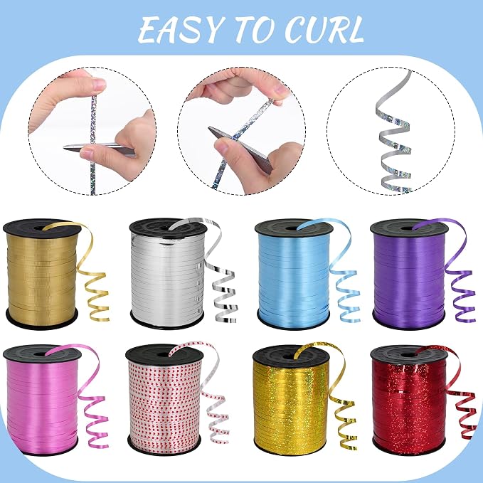 500 Yards White Crimped Texture Curling Ribbon - Image 3