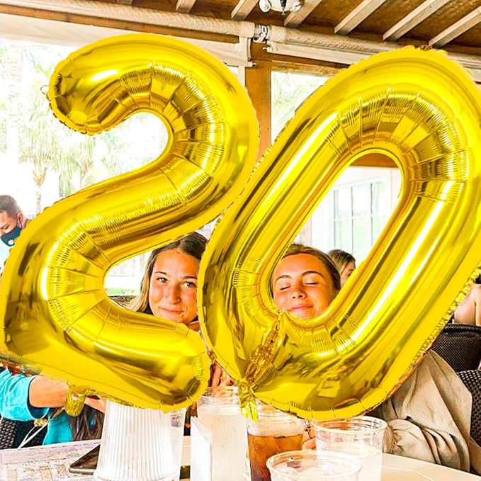 Gold Number Balloons Birthday Balloons - Image 6