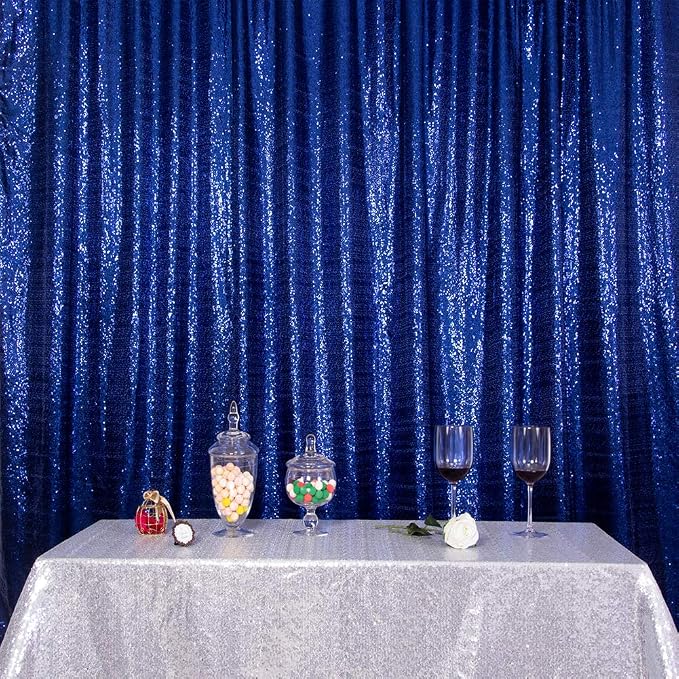 SquarePie 20x10ft Navy Blue Sequin Backdrop, High Density Non-Transparent - Image 8