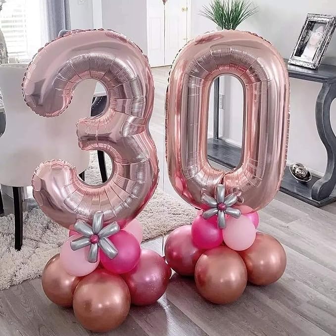 40 Inch Rose Gold 19 Balloons Giant 19 Balloons Rose Gold 19 Birthday Balloons - Image 5