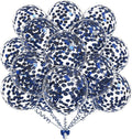 50pcs Navy Blue Foil Confetti Balloons, 12 inch Latex Balloon by KALOR