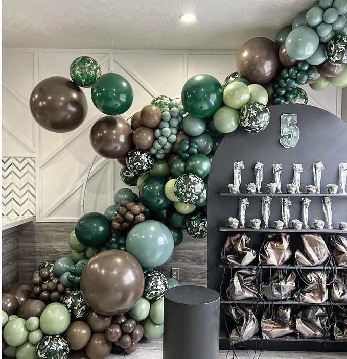 Camouflage Balloon Arch for Army Birthday Party Decorations, Camo Balloon Arch - Image 4