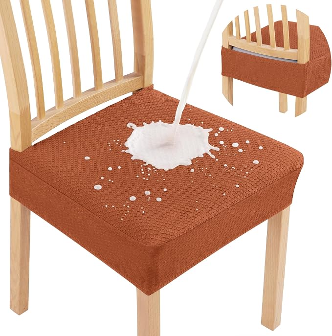 Smiry Waterproof Seat Covers for Dining Room Chairs, No Rear Covers | Stretch by Smiry