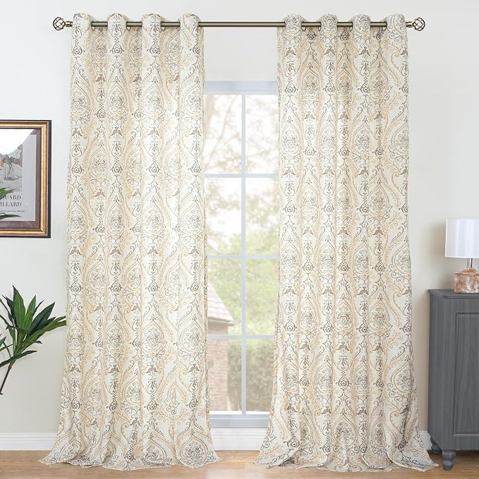 French Country Yellow Linen Curtains - Image 3