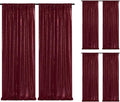 Sequin Backdrop Curtain 6 Pieces 2ftx8ft Burgundy Sparkly Stage Backdrop Drapes by SoarDream