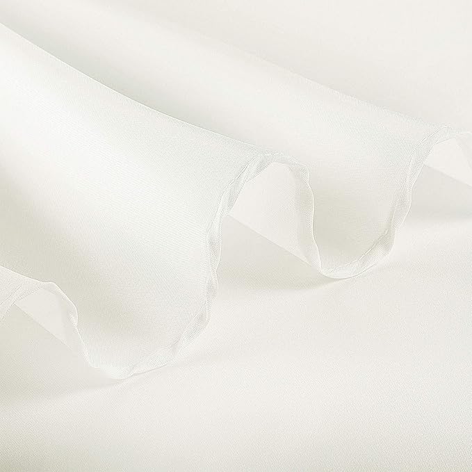 Ascoza 2pack 70 Inch Ivory Round Tablecloth in Polyester Fabric for Wedding/Banquet/Restaurant/Parties