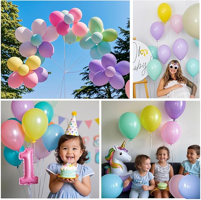 Pastel Balloons Latex Pastel Birthday Decorations 100 Pack 12 inch Round Helium - Image 5