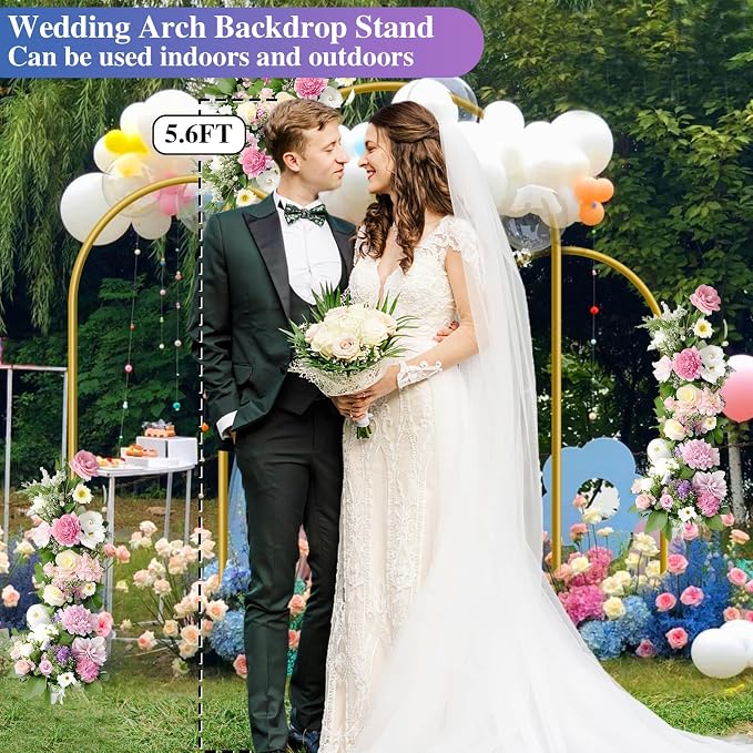 Hemmotop Metal Arch Backdrop Stand, 4FT | Easy to Assemble, Square Stable Base - Image 7