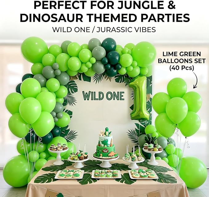 40pcs Lime Green Balloons 12 Inch, Light Fruit Neon Green Latex Balloons | - Image 3