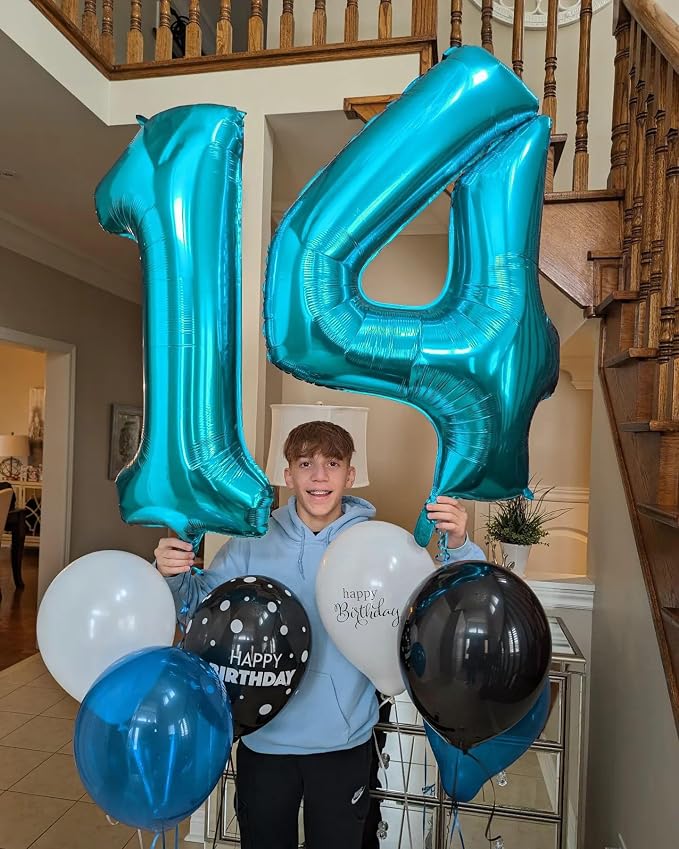 Light Blue Number 7 Balloon 40 Inch, 7th Birthday Decorations Men Women | Foil - Image 4