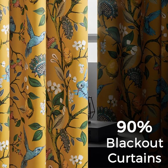 Topfinel 90 Inches Long Curtains & Drapes 2 Panels, Unique Nature Luxury - Image 4