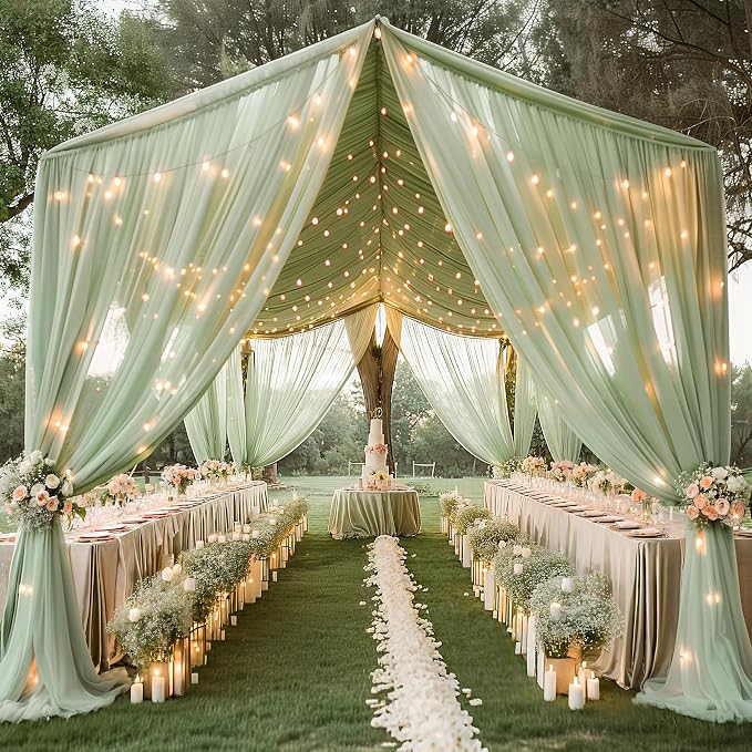 6 Panels Green Ceiling Curtains - Image 8