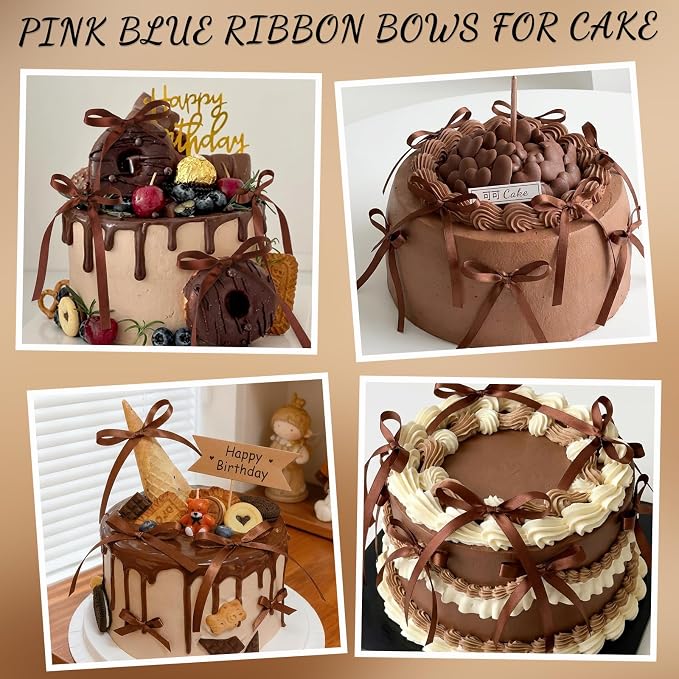 30 Pack Brown Bow Cake Toppers Ribbon Bows - Image 6