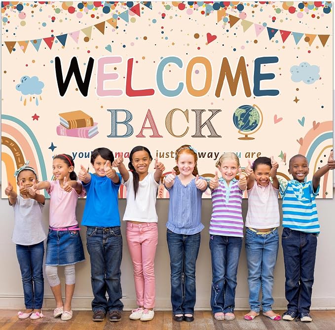 Tatuo Welcome Back to School Banner First Day of School Backdrop Banner Large - Image 5