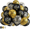 Happy Retirement Balloons Party Decorations, 12 Inch Black and Gold Retirement by Paeyeq