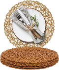 AHHFSMEI Paper Braided Round Placemats Set of 8 Natural Non-Slip Heat Resistant by AHHFSMEI